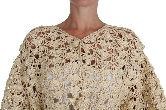 Crocheted shawl worn by a person