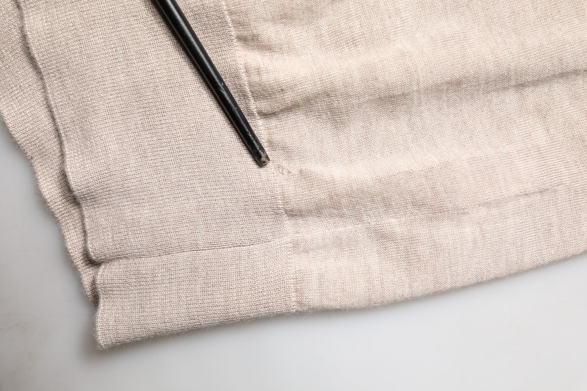 Knitted fabric on table