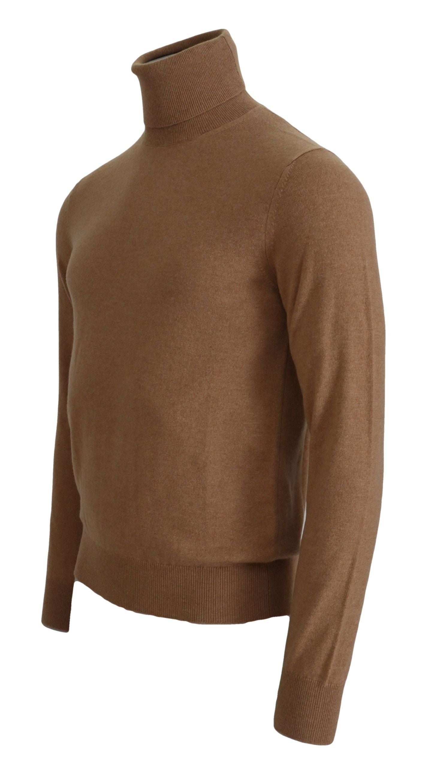 Brown turtleneck sweater on mannequin