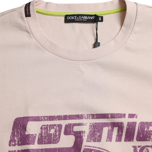 Pink t-shirt with logo on front