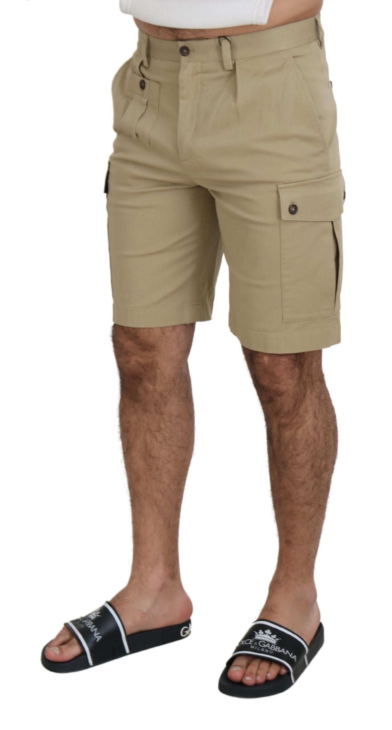 Man wearing shorts and sandals