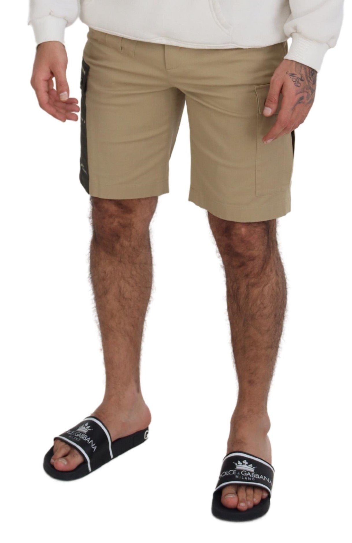 Man wearing shorts and flip flops