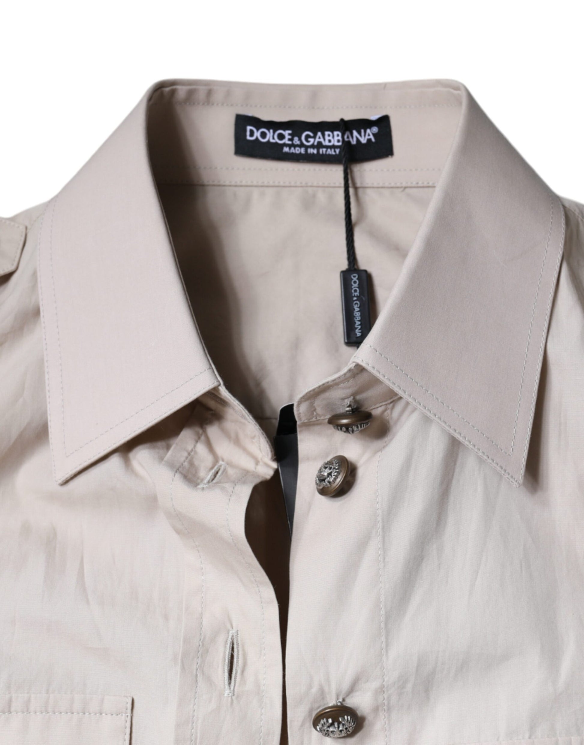 Tan jacket with buttons on front