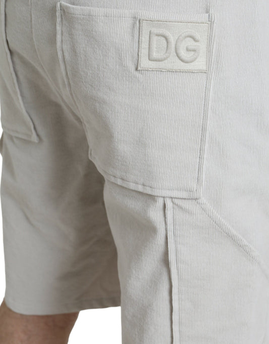 Pair of cargo shorts with brand logo on back pocket