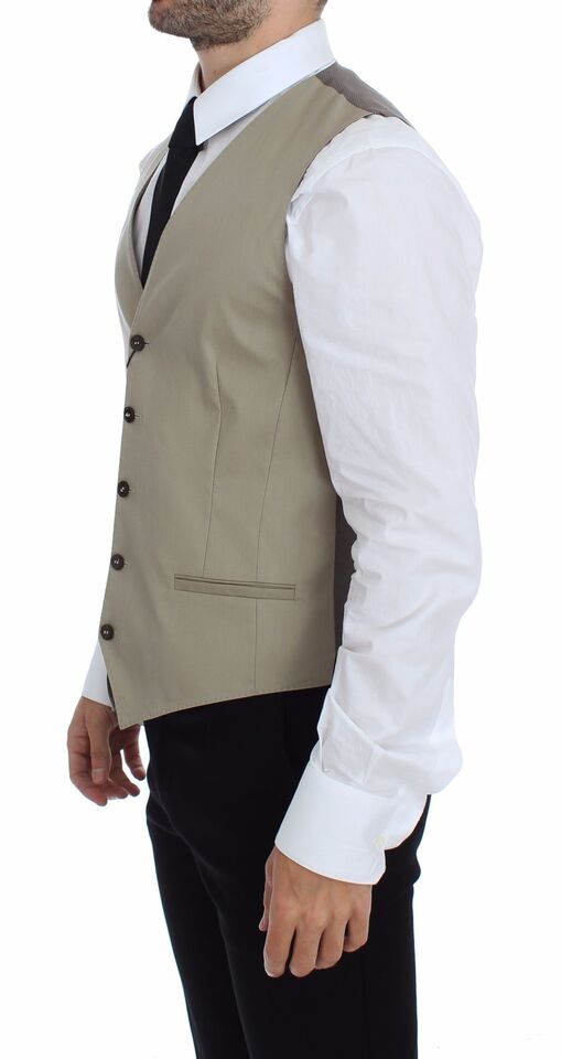 A beige cotton vest jacket from Dolce & Gabbana