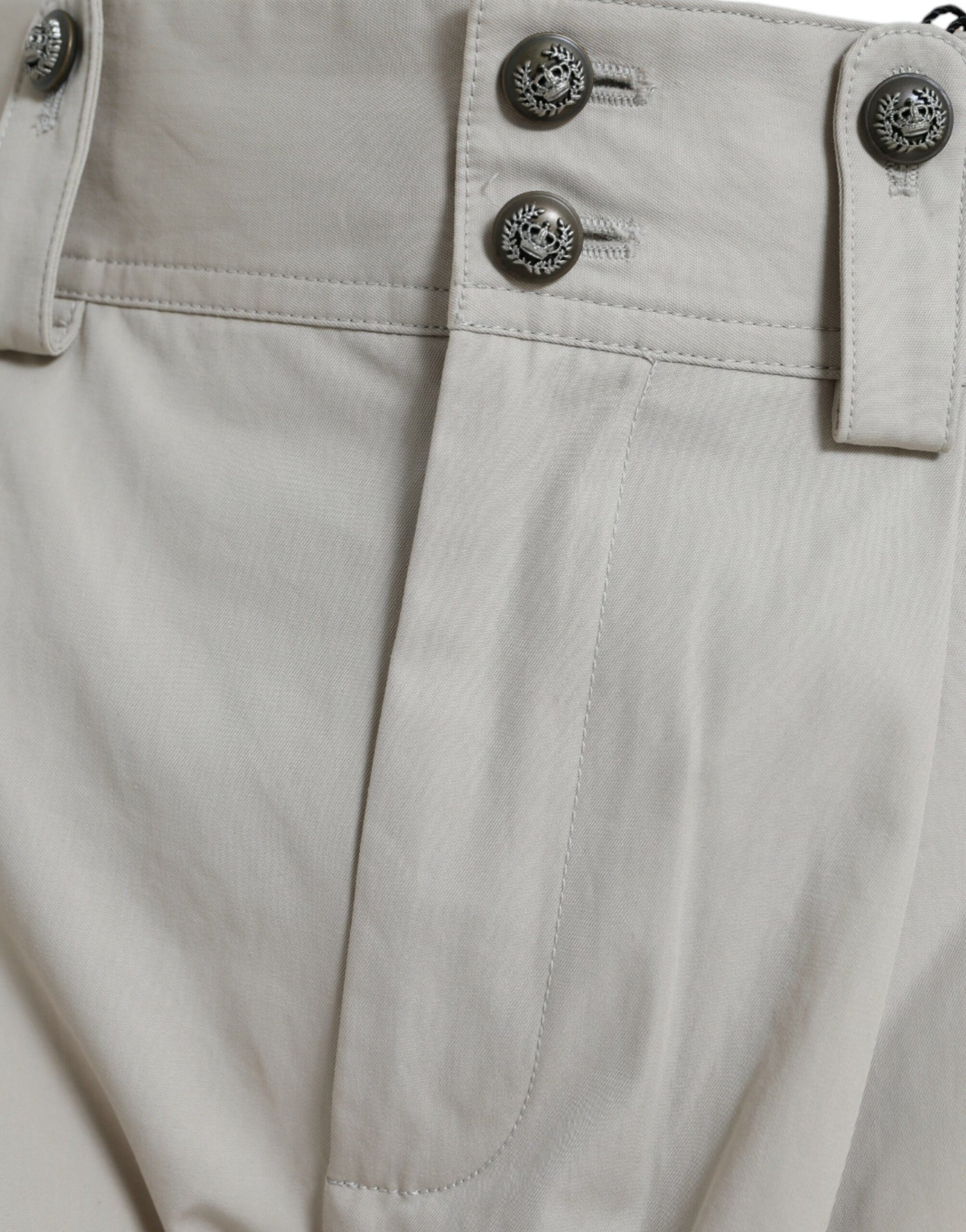 Tan pants with buttons and pockets