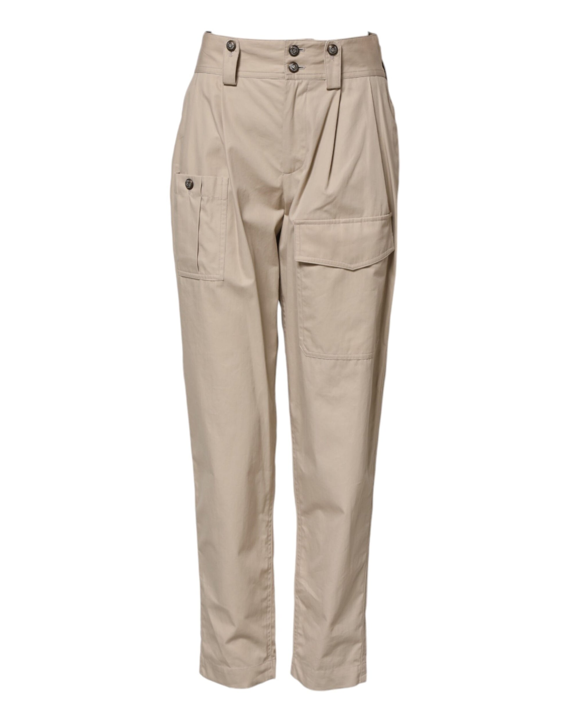 Tan cargo pants with pockets on sides