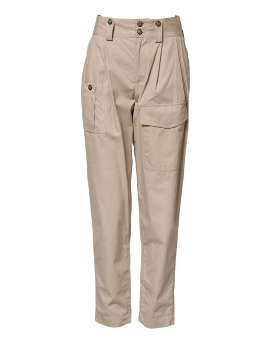 Tan cargo pants with pockets on sides