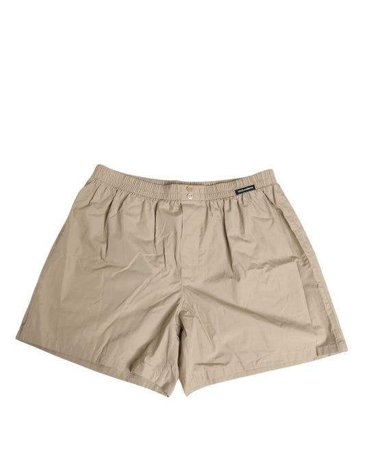 Tan shorts with elastic waistband