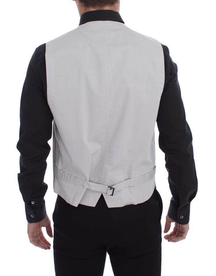 A beige cotton silk blend vest blazer from Dolce & Gabbana