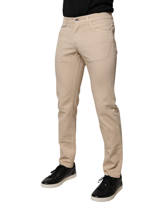 Man wearing khaki pants and black shoes