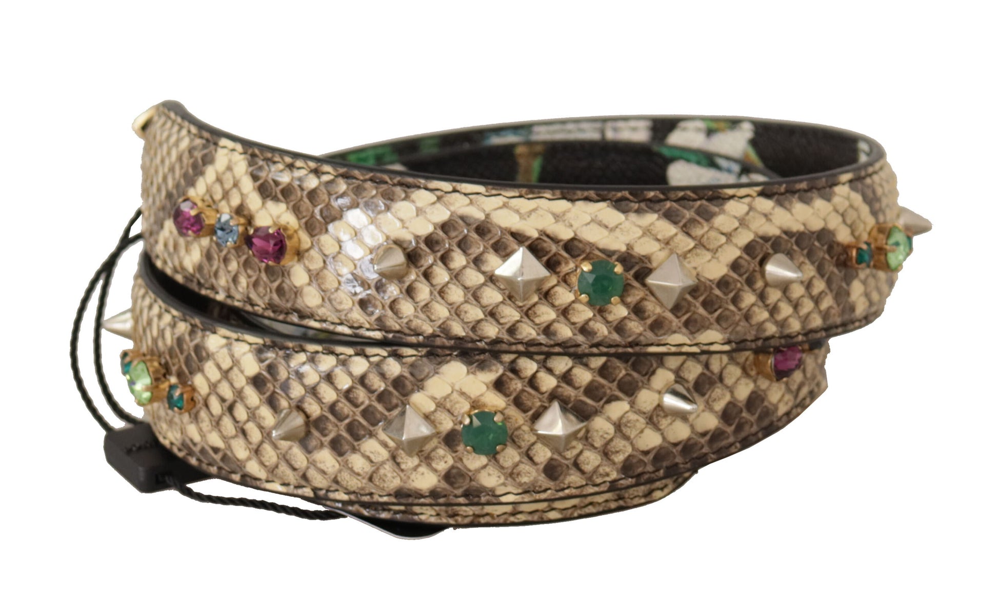 Bracelet with woven design and gemstones