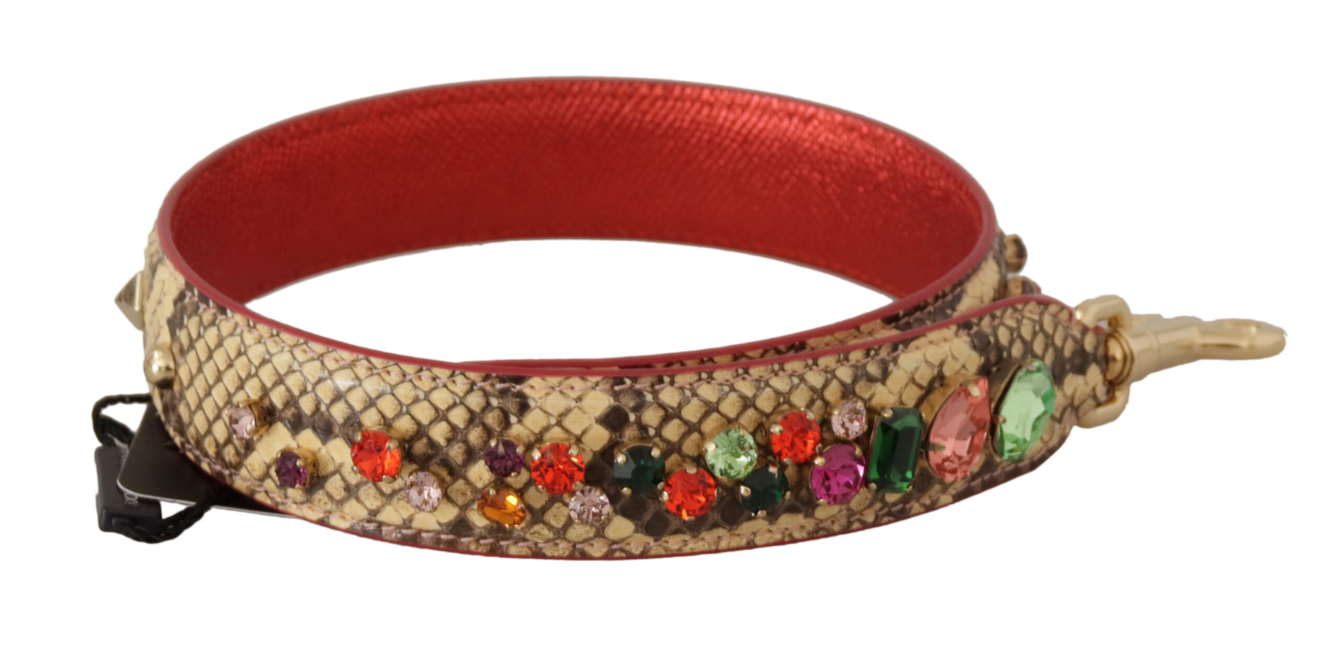 Red beaded bracelet with gold clasp
