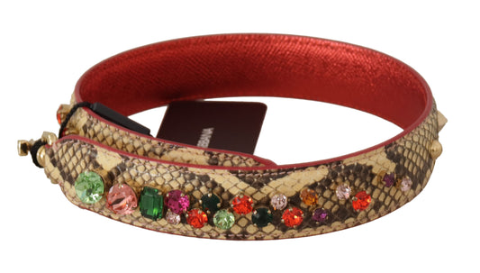 Red and gold snake bracelet with gemstones