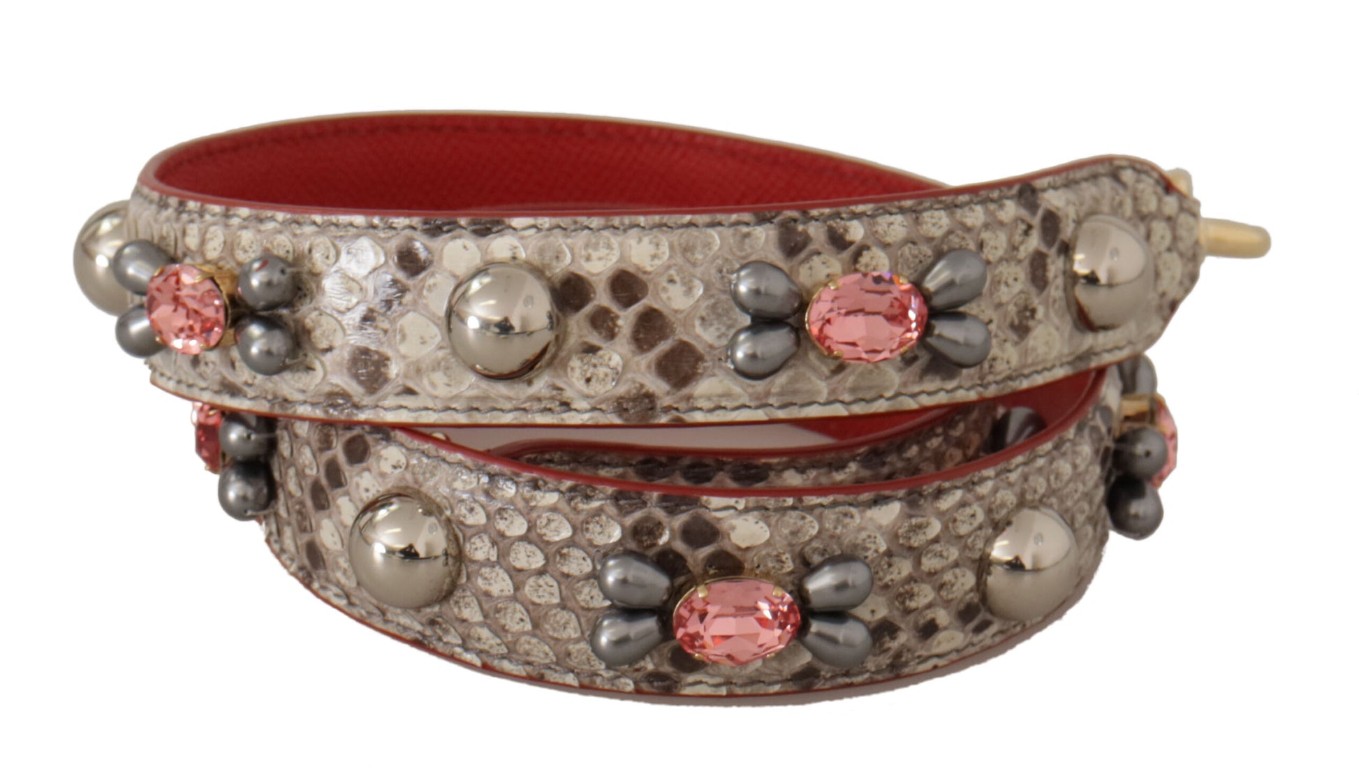 Decorative bracelet with red stones and silver beads