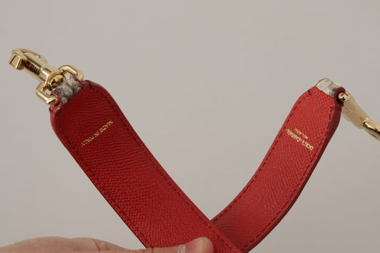 Red leather dog collar with gold buckle