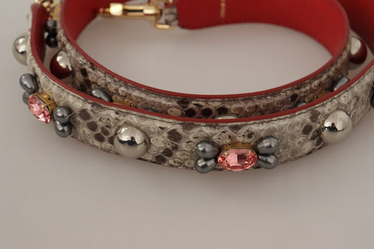 Red and silver bracelet with pearls and crystals