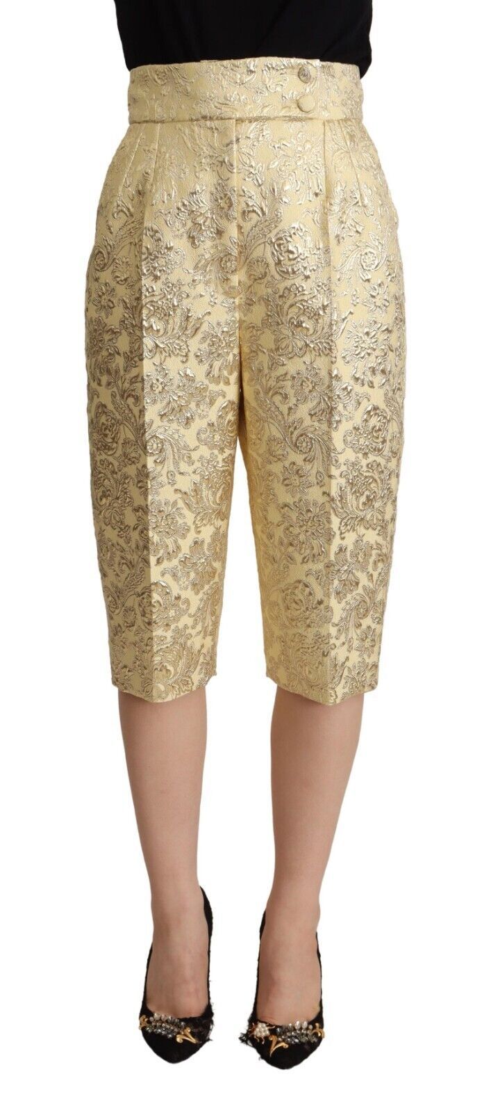 Gold patterned high waisted pants