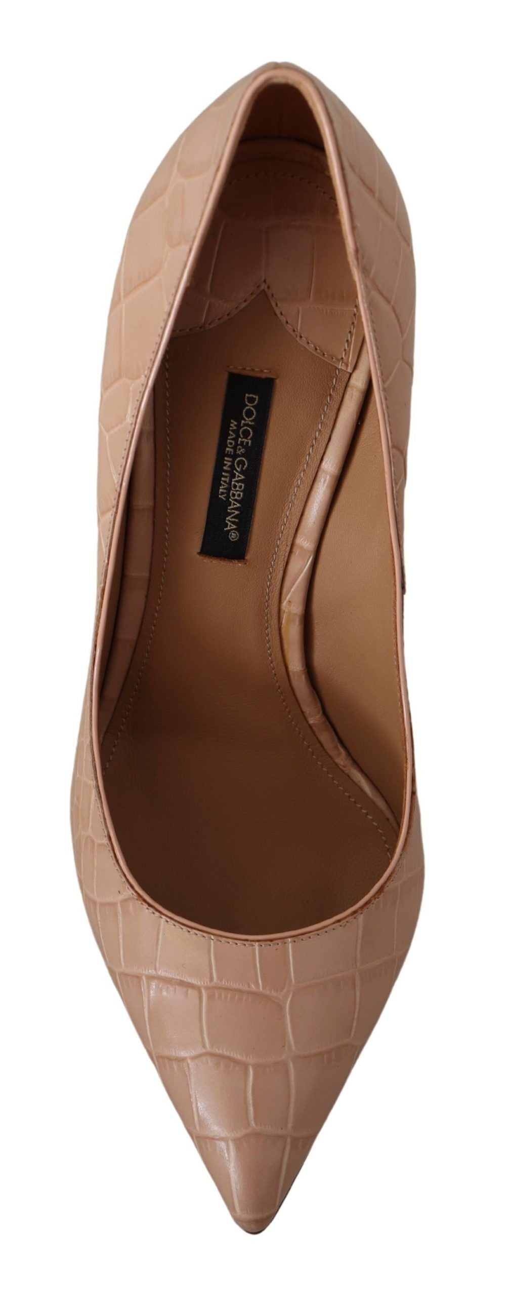 Brown women's shoe with pointed toe and stiletto heel