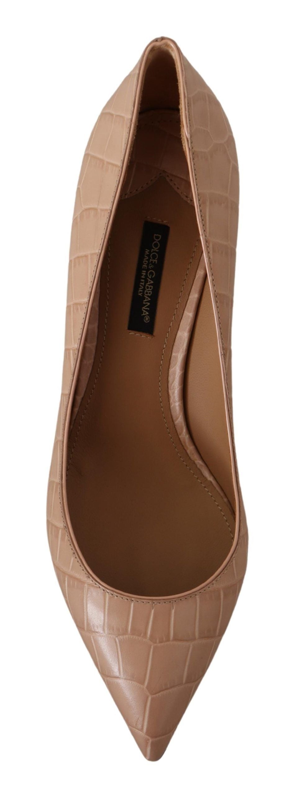 Brown shoe with pointed toe and stiletto heel