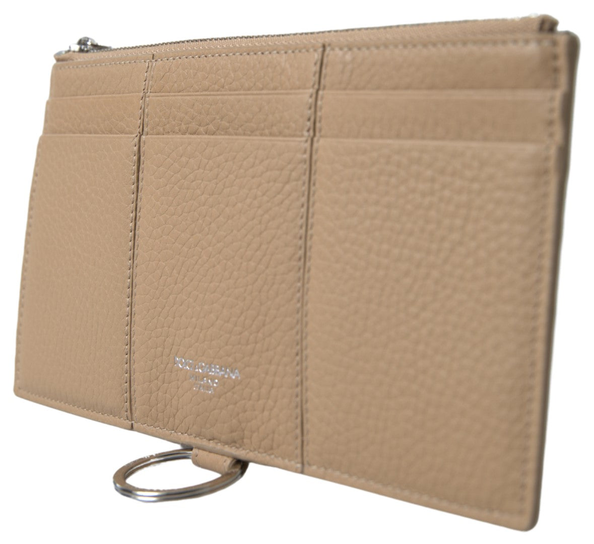 Brown leather wallet with keychain