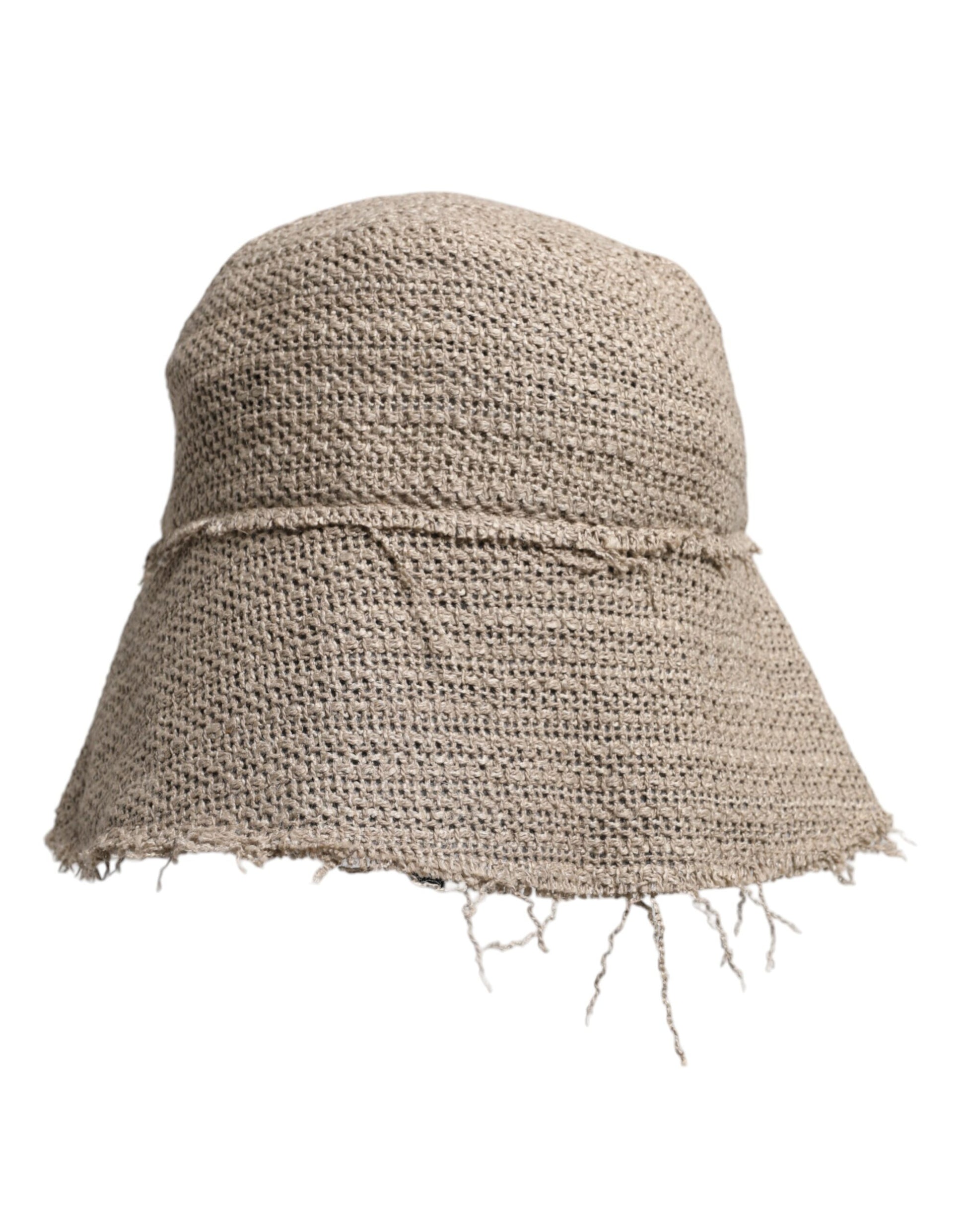 Woven hat with frayed edges