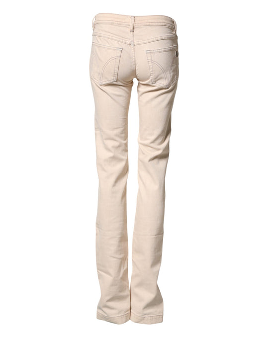 Pair of light beige women's jeans