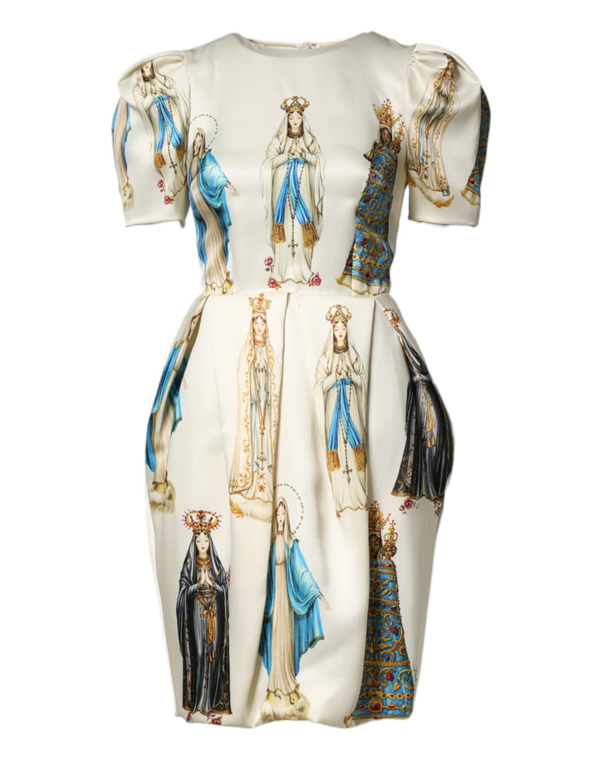 Dress with religious figures on it