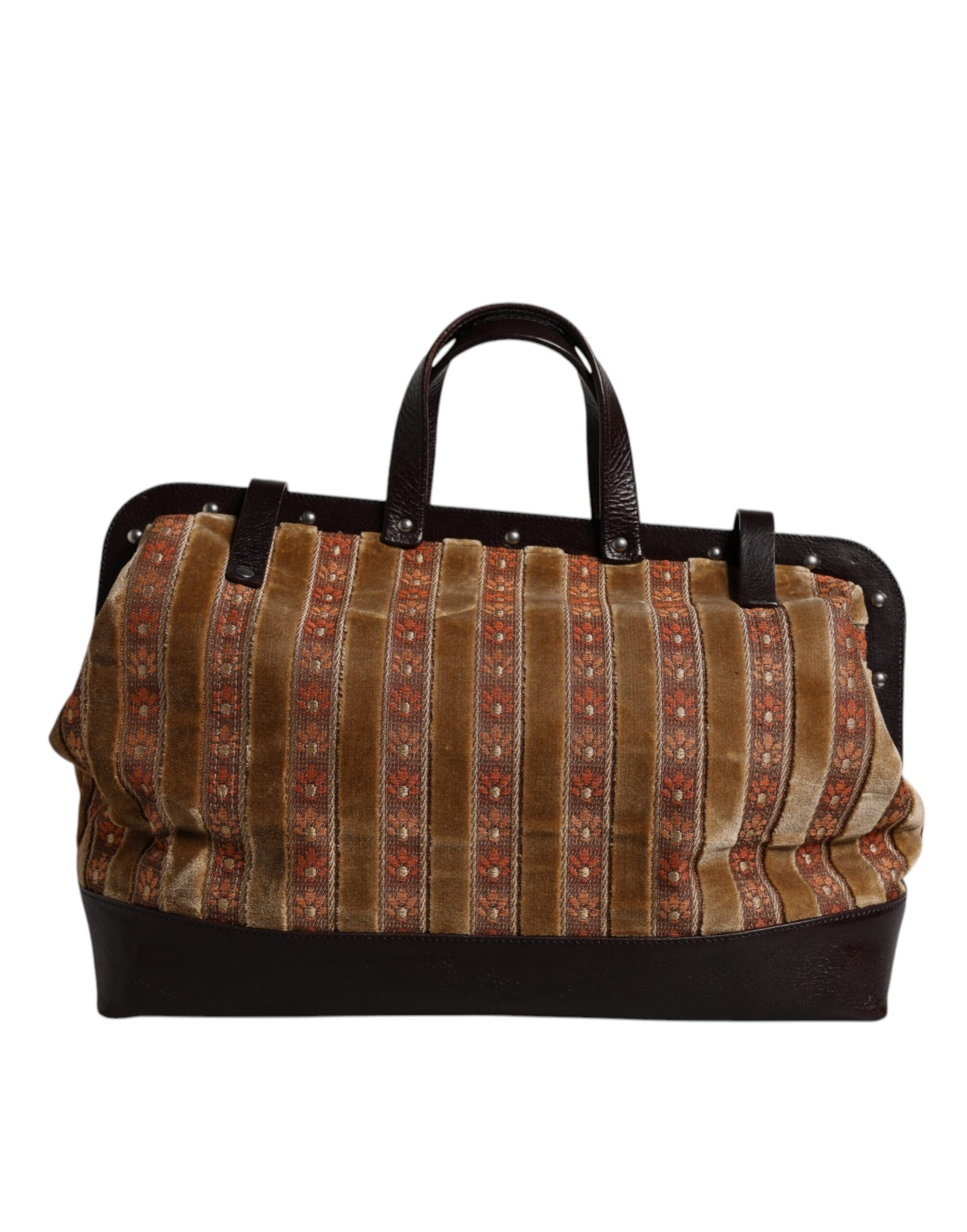 Suitcase with a floral pattern on the side