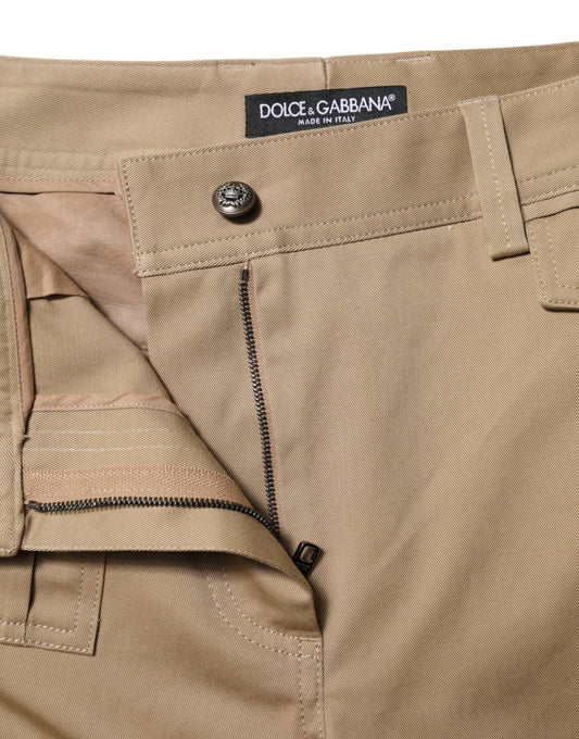 Tan pants with zippered side pocket