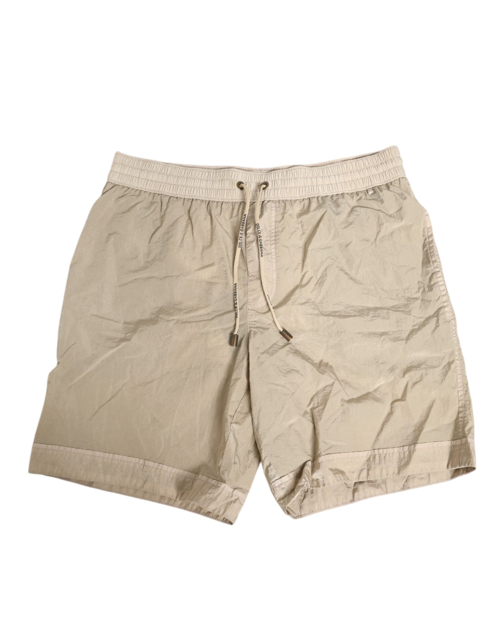 Khaki shorts with drawstring waistband