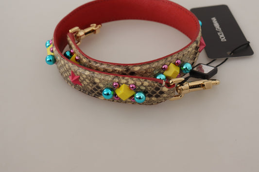 Red and gold bracelet with colorful beads