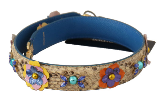 Blue collar with floral embroidery and beads