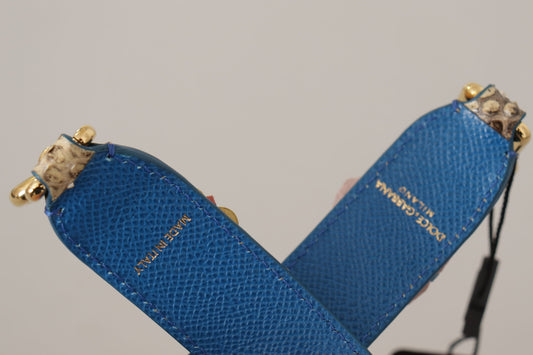 Blue clutch purse with gold accents