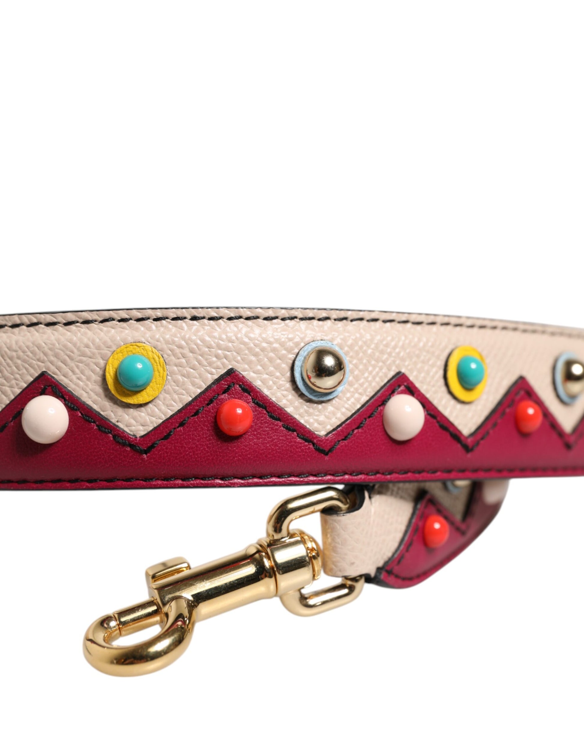 Decorative dog collar with colorful beads and a gold clasp