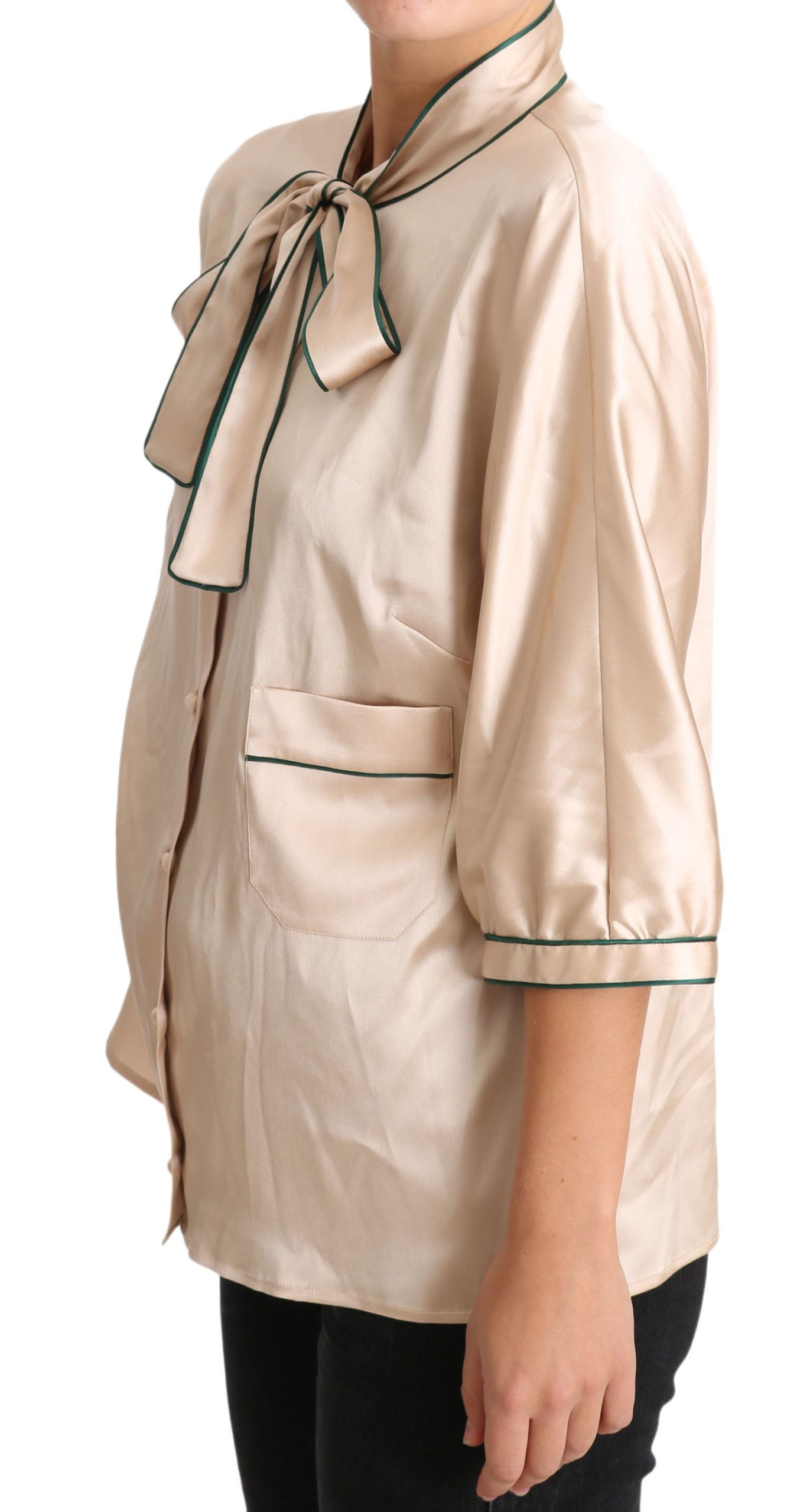 Tan jacket with bow tie detailing