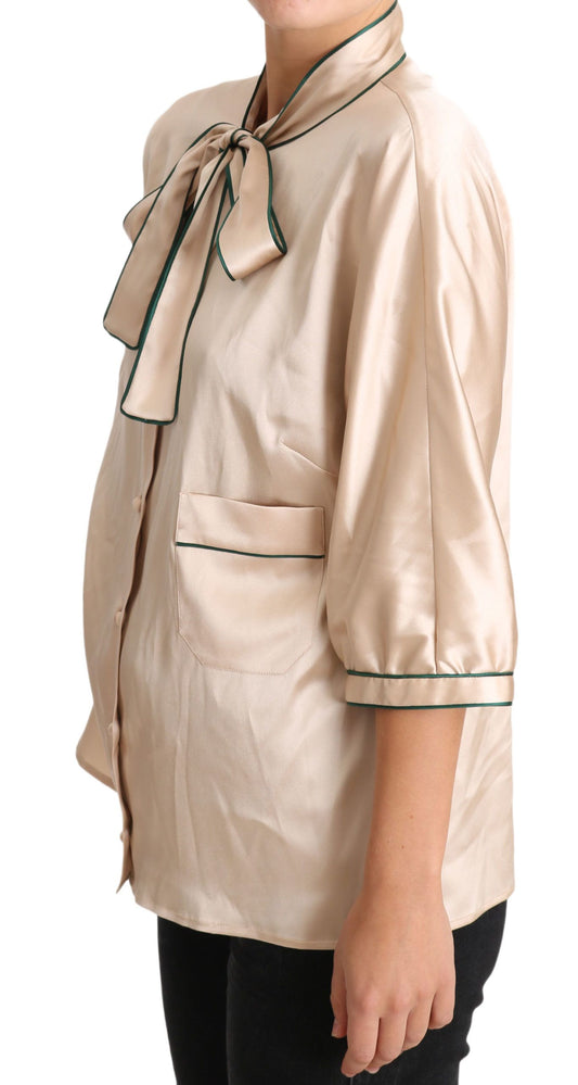 Tan jacket with bow tie detailing