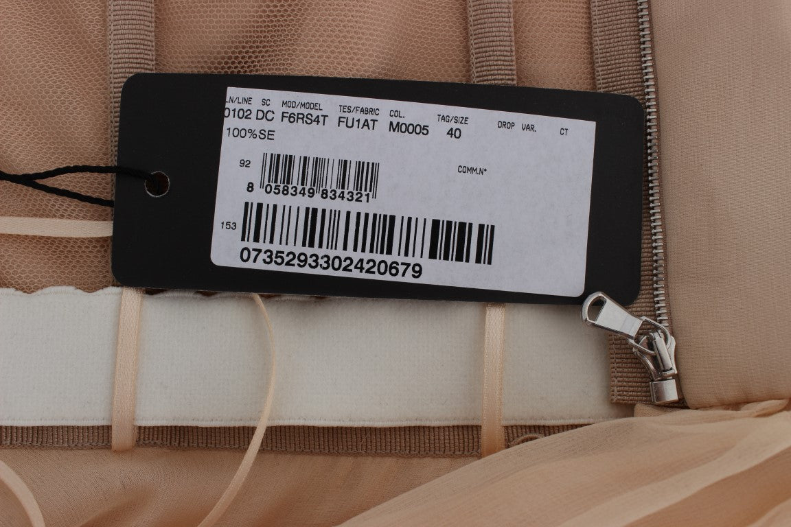 Black tag on fabric with white barcode and text