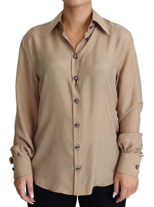 Long sleeve shirt in beige color