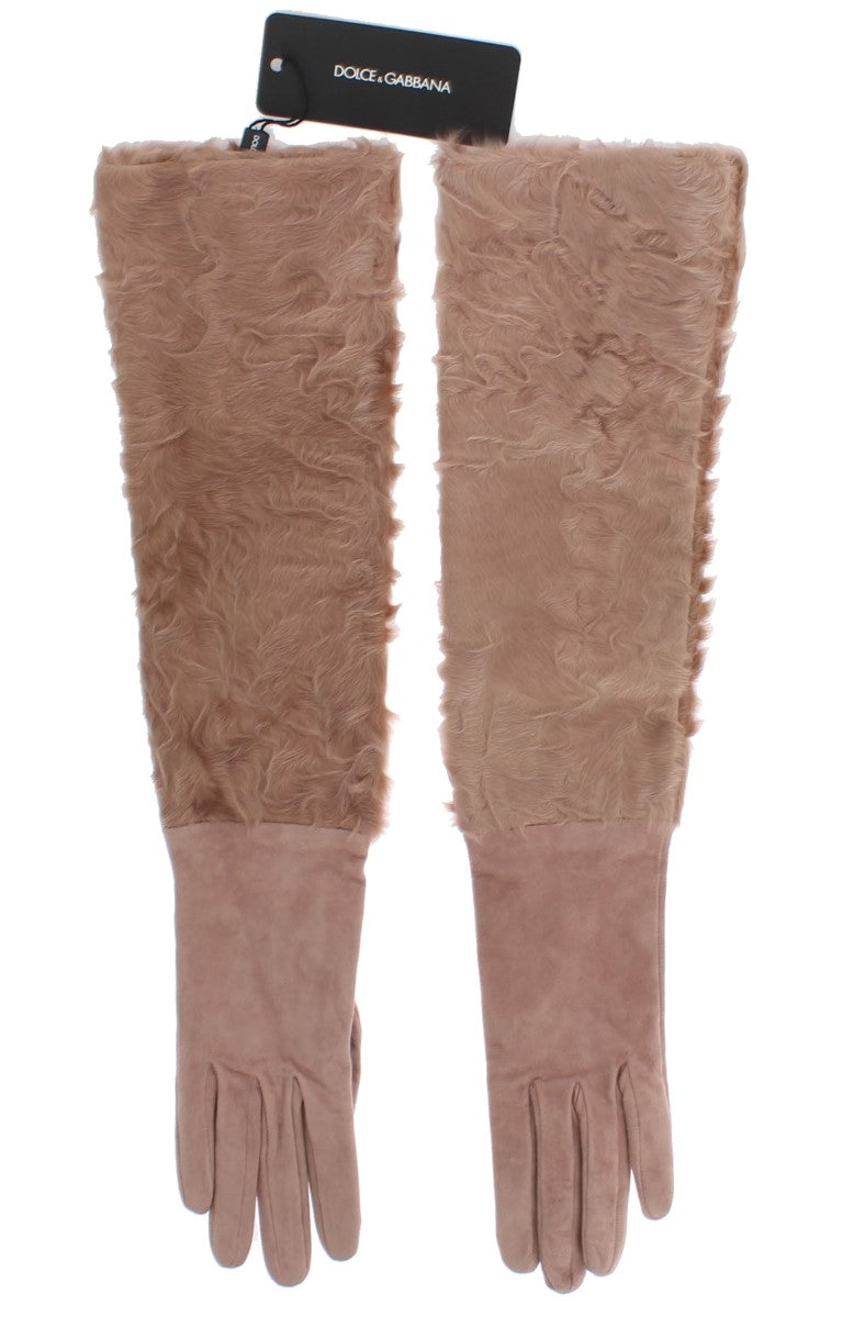 Pair of brown fur lined gloves