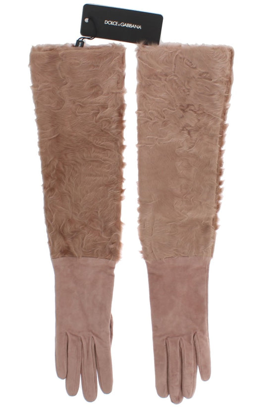 Pair of brown fur lined gloves
