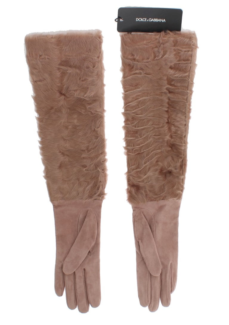 Pair of brown furry boots