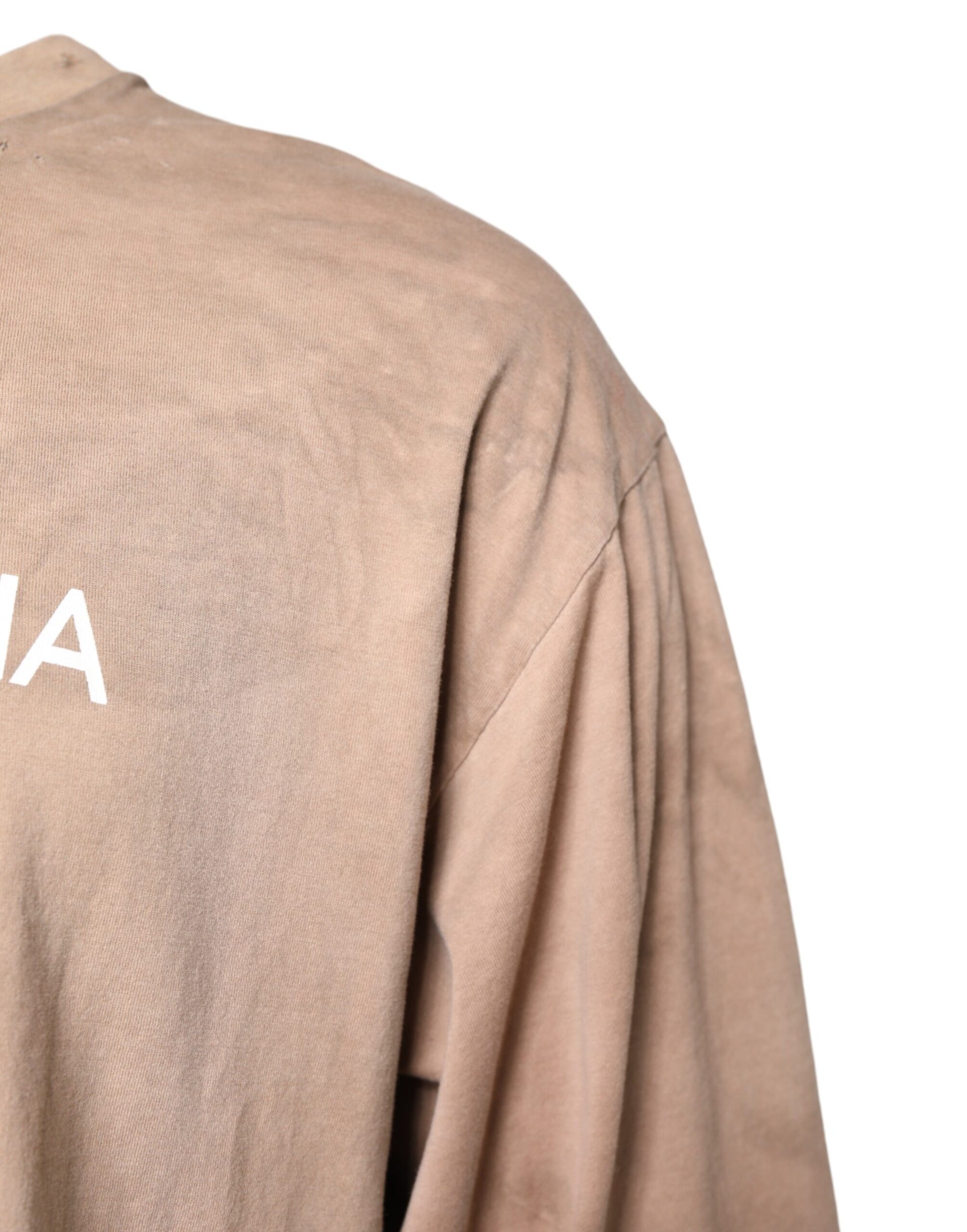 Brown jacket with white lettering on back