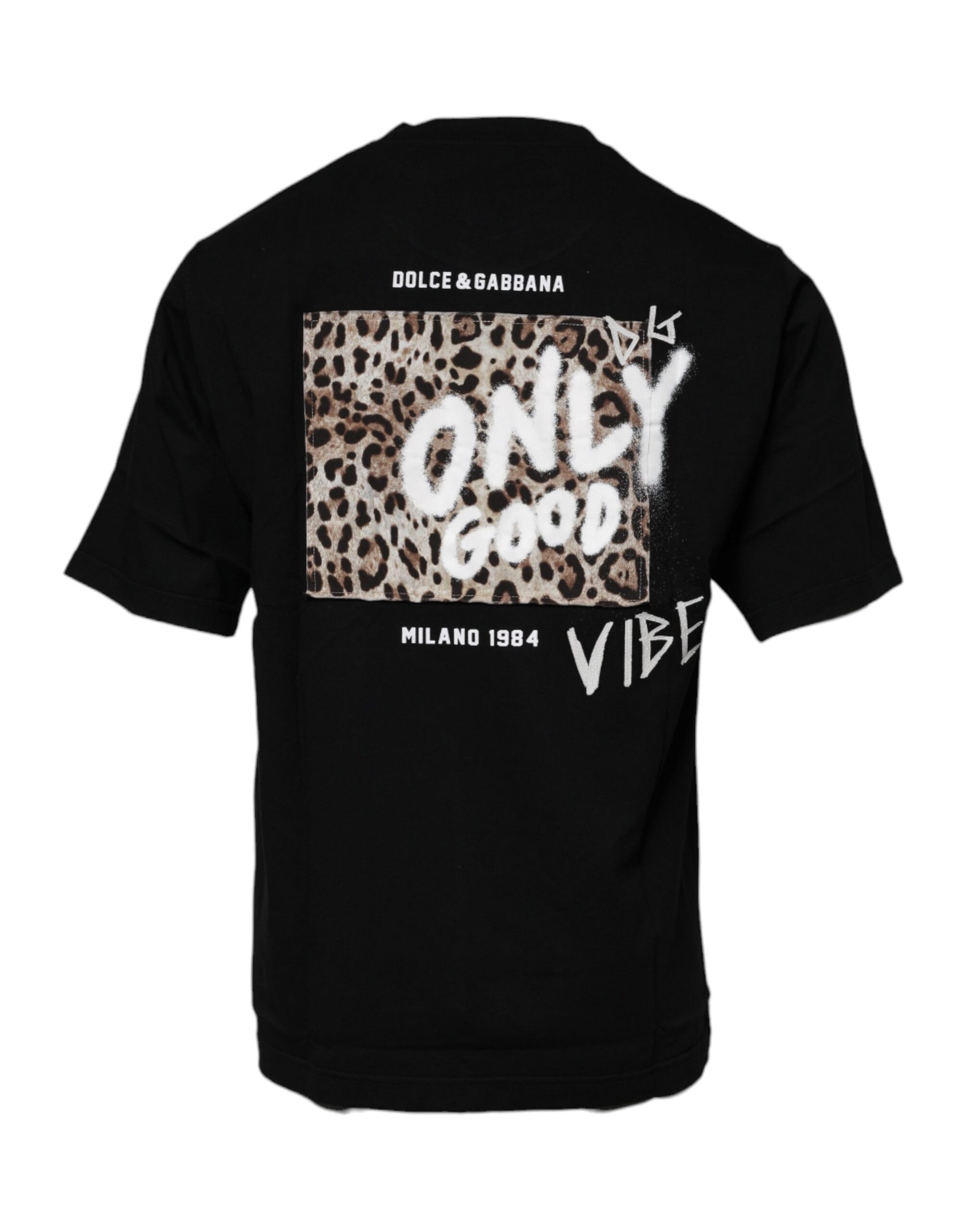 Black t-shirt with graphic design on back