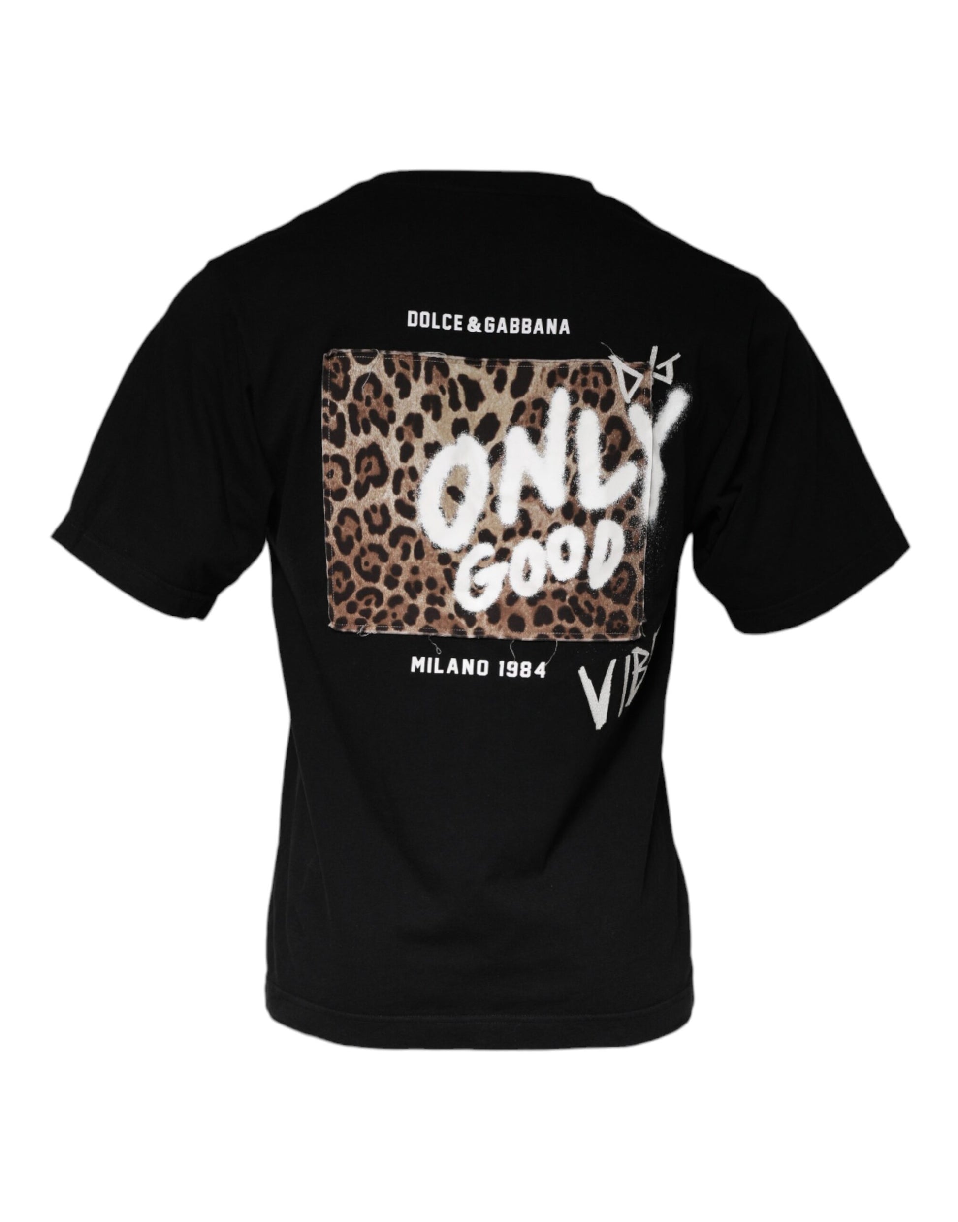 Black t-shirt with graphic design on back