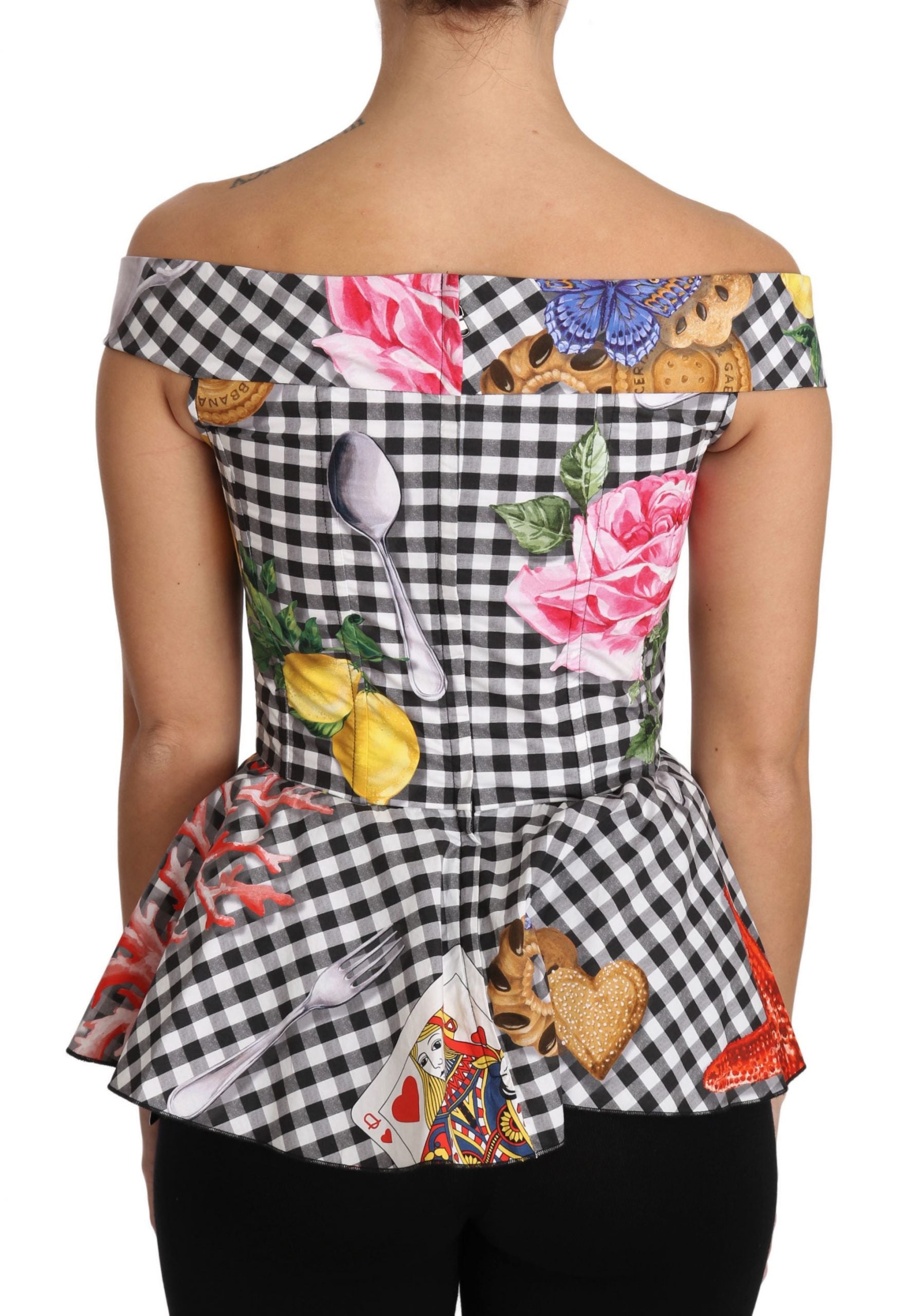 Black and white floral patterned sleeveless top