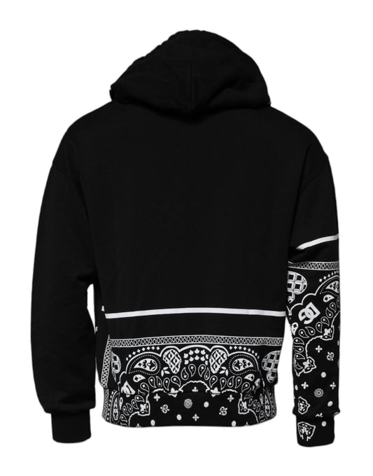 Black hoodie with white designs on front