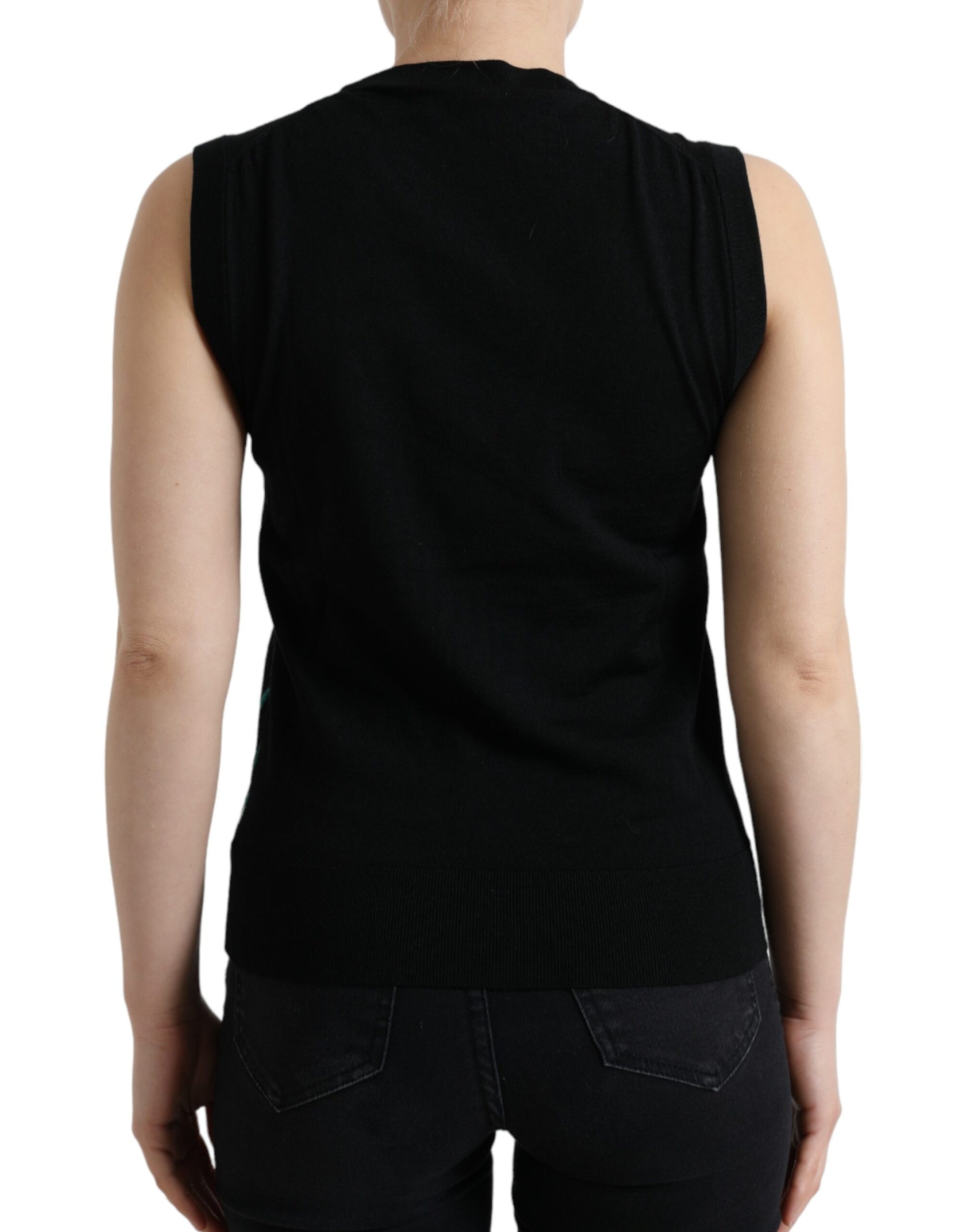 Black tank top on woman's back