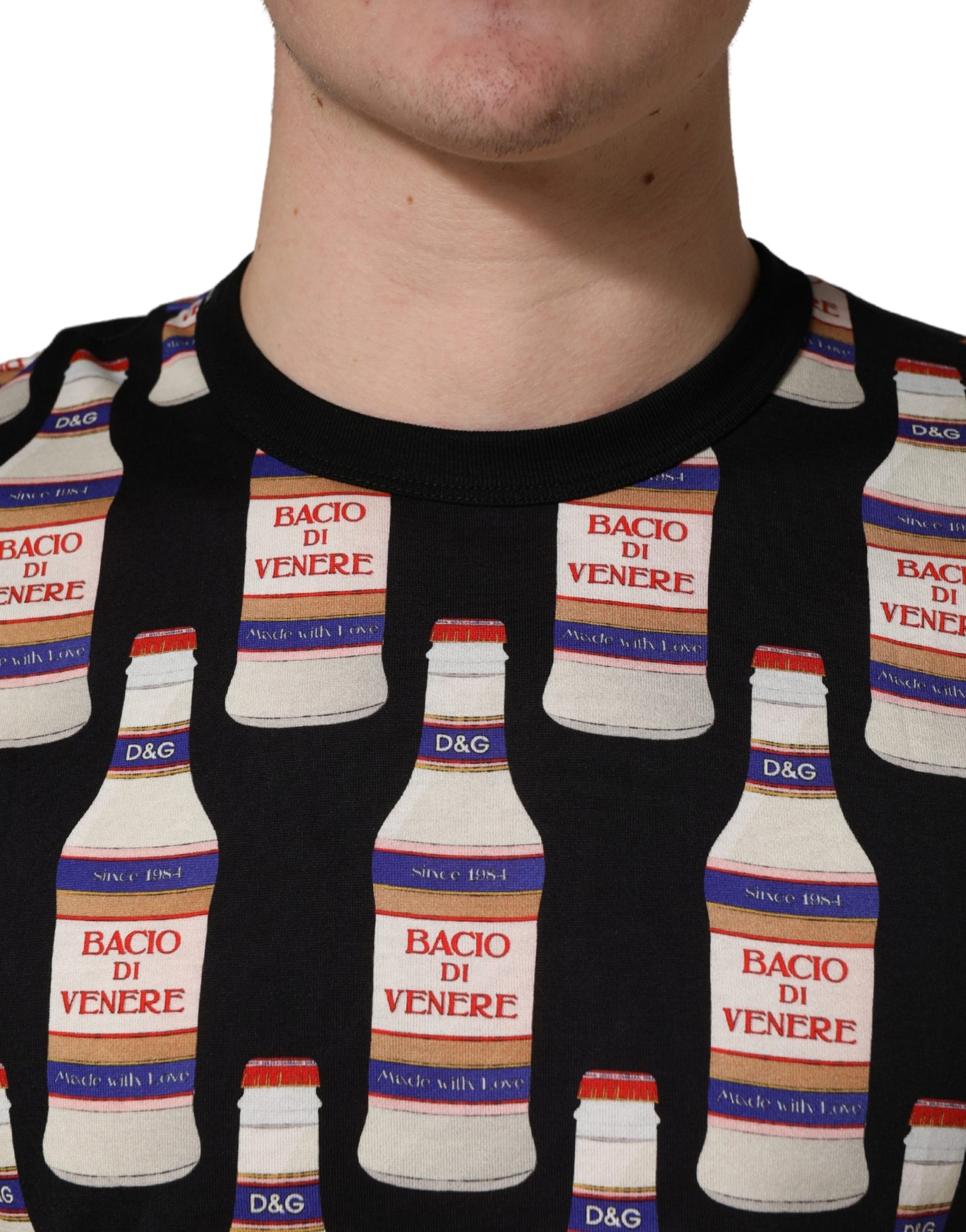 Sweater with repeated pattern of bottles of BACO VENERE