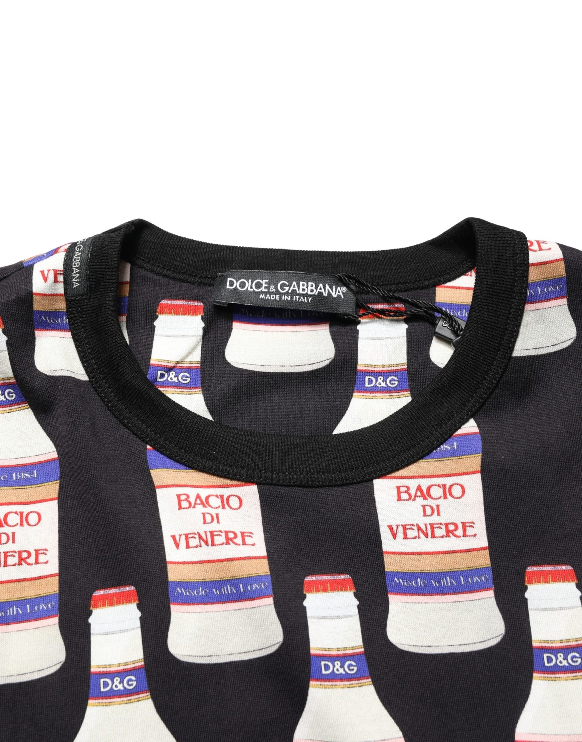 Black t-shirt with bottle design